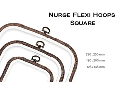 Nurge Flexi Hoop kvadratinis siuvinėjimo lankelis 23x25 cm, tamsiai rudas