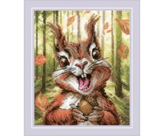 Riolis Kryželiu siuvinėjimo rinkinys. „Nutty Delight“ 15x18 cm SR2302