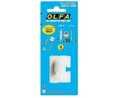 OLFA KB-5 atsarginės peiliukų geležtės, 30 vnt + adata