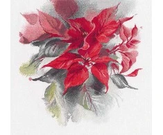 Oven Kalėdinis siuvinėjimo rinkinys kryželiu „Puansetija“, 25×27 cm