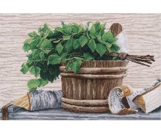 Oven Kryželiu siuvinėjimo rinkinys „Pirtelės malonumai“ 35×25 cm