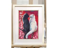 Oven Kryželiu siuvinėjimo rinkinys „Pūkuota romantika“ 20×30 cm S1707