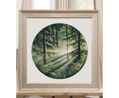 Oven Kryželių siuvinėjimo rinkinys „Šviesos žaismas“ 25×25 cm, gamta 16 ct