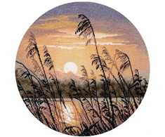 Oven Kryželiu siuvinėjimo rinkinys „Vakaro tyla“ 25×25 cm, 16 ct drobė, 15 spalvų