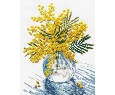 Oven Mimosa siuvinėjimo kryželiu rinkinys, Zweigart 16 ct, 20×28 cm, 13 spalvų