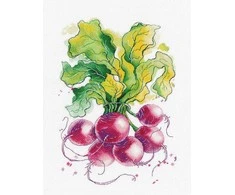 Oven Premium siuvinėjimo rinkinys Ridikėliai, 20×31 cm, Zweigart 16 ct, 26 spalvos