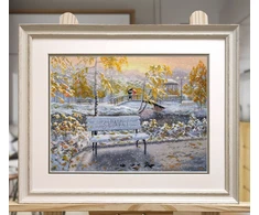 Oven Siuvinėjimo kryželiu rinkinys „Ankstyvas sniegas“ 36 x 27 cm