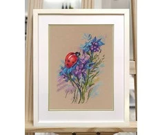 Oven Siuvinėjimo kryželiu rinkinys „Boružėlė“, 14×20 cm – pradedantiesiems