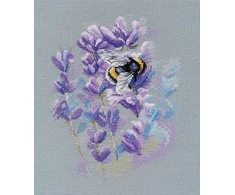 Oven Siuvinėjimo kryželiu rinkinys „Kamanė ant levandų“, 15×20 cm