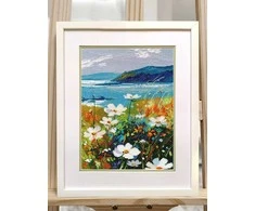 Oven Siuvinėjimo kryželiu rinkinys „Uola su gėlėmis“ 20×28 cm S1704