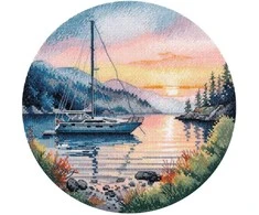 Oven Siuvinėjimo kryželiu rinkinys „Vakaro uostas“ 20×20 cm