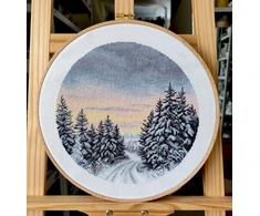 Oven Siuvinėjimo kryželiu rinkinys „Žiemos metas“ 25 x 25 cm
