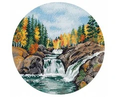 Oven Siuvinėjimo rinkinys „Krioklys“, 20×20 cm, 23 spalvos, 16 ct Aida