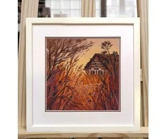 Oven Žavingas siuvinėjimo rinkinys kryželiu „Peizažas su voratinkliu“ 18×18 cm