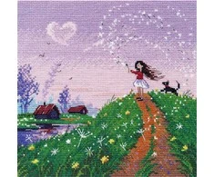 Oven Žavingas siuvinėjimo rinkinys kryželiu „Pavasario vėjas“, 18×18 cm