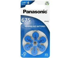 Panasonic 675 klausos aparatų baterijos, cinkas-oras, 60 vnt.