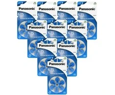 Panasonic 675 klausos aparatų baterijos, cinkas-oras, 60 vnt.