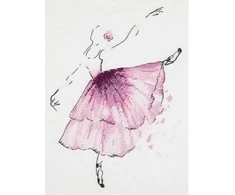 Panna Klart Elegantiškas siuvinėjimo rinkinys kryželiu „Balerina su anemonėmis“