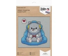 Panna Klart Kryželių siuvinėjimo rinkinys „Fluffy Gamer“, 15x15 cm – miela dovana