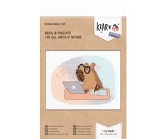 Panna Klart Kryželių siuvinėjimo rinkinys „Aš tik apie darbą“ 14.5×12 cm, linksmas