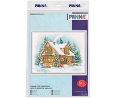 Panna Klart Kryželių siuvinėjimo rinkinys „Naujieji metai kaime“ 35×26 cm PANNA