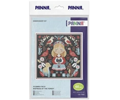 Panna Klart Kryželiu siuvinėjimo rinkinys „Miško šeimininkė“ juoda kanava 15,5×15,5 cm