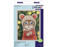 Panna Klart Kryželiu siuvinėjimo rinkinys „Naujametinė nuotaika“ 16×21 cm