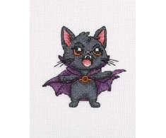 Panna Klart Kryželių siuvinėjimo rinkinys „Katinas Drakula“ 13×13 cm, KLART