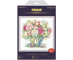 Panna Klart PANNA siuvinėjimo kryželiu rinkinys „Prabangios bijūnų gėlės“ 33x32
