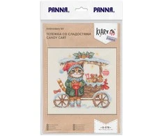 Panna Klart Siuvinėjimo kryželiu rinkinys „Saldainių katinas“ 19,5×19 cm