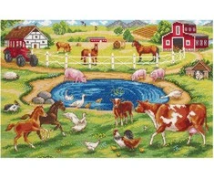 Panna Klart Siuvinėjimo kryželiu rinkinys PANNA „Rytas ūkyje“ 33,5x21,5 cm