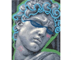 Panna Klart Siuvinėjimo kryželiu rinkinys „Dovydas“, 21x26 cm, tirpi drobė