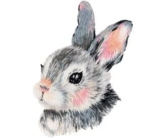 Panna Klart Siuvinėjimo kryželiu rinkinys „Mažas zuikis“ 8×6 cm pradedantiesiems