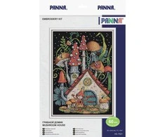 Panna Klart Siuvinėjimo kryželiu rinkinys PANNA „Grybų namelis“ 19x24,5 cm