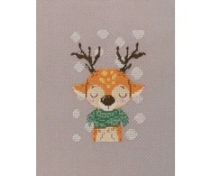 Panna Klart Siuvinėjimo kryželiu rinkinys KLART „Elnis su šaliku“, 11,5x11,5 cm