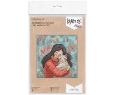 Panna Klart Siuvinėjimo rinkinys kryželiu KLART „Mergaitė su kate“, 12x13 cm