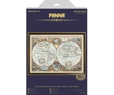 Panna Klart Siuvinėjimo rinkinys kryželiu „Pasaulio žemėlapis“ – keliautojams