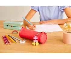 Plus-Plus HEXEL Duo antistresinis raktų pakabukas • fidget žaislas – pastelinė geltona/rožinė