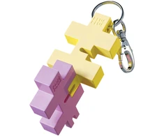 Plus-Plus HEXEL Duo antistresinis raktų pakabukas • fidget žaislas – pastelinė geltona/rožinė