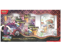 Kolekcionuojamos Kortelės - Pokémon Scarlet &amp; Violet: Paldean Fates Great Tusk ex &amp; Iron Threads ex Premium Kolekcija, 11 Booster Pakelių, Blizgus Apdaila