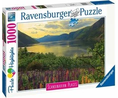 Puzzle 1000 Fjord in Norway - RAVENSBURGER dėlionė