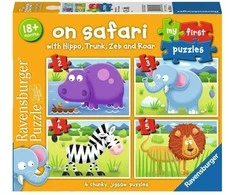 Puzzle 4in1 On Safari - RAVENSBURGER dėlionė