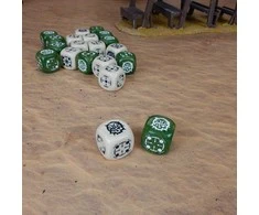 Q Workshop Crosshairs Compact D6 RPG Kauliukų Rinkinys (Smėlio Ir Alyvuogių Sp.)