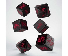 Q Workshop Cyberpunk Raudona Essential Kauliukų Rinkinys Juodos Ir Raudonos Spalvos