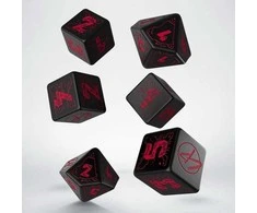 Q Workshop Cyberpunk Raudona Essential Kauliukų Rinkinys Juodos Ir Raudonos Spalvos