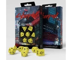 Q Workshop Cyberpunk Raudona RPG Danger Zone Kauliukų Rinkinys Geltonos Ir Juodos Sp