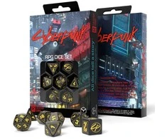 Dėlionė Q Workshop Cyberpunk Raudona Rpg Kauliukų Rinkinys Juodos Ir Geltonos Spalvos