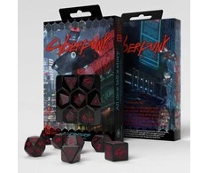 Q Workshop Cyberpunk Raudona RPG Kauliukų Rinkinys Juodos Ir Raudonos Sp