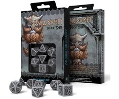 Q Workshop Dwarven Kauliukų Rinkinys Pilkos Ir Juodos Spalvos