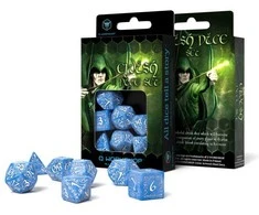 Q Workshop Elvish kauliukų rinkinys mėlynos ir baltos spalvos